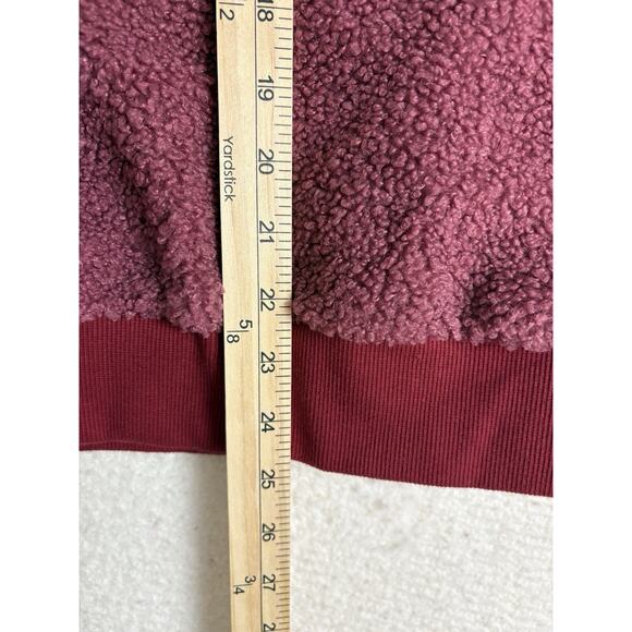 Fabletics Pullover Womens Size 2X Plus Red Crew Malia Sherpa Fleece Cropped New - Picture 9 of 13